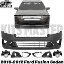 Front Bumper Cover Fascia Paintable Kit For 2010-2012 Ford Fusion Sedan 4-Door