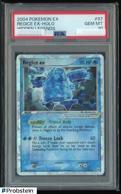 2004 POKEMON EX HIDDEN LEGENDS #97 REGICE EX-HOLO PSA 10 GEM MINT