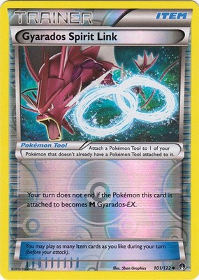 1x Gyarados Spirit Link - 101/122 - Uncommon - Reverse Holo Lightly Played Pokem