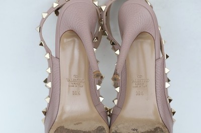 Valentino Garavani Rockstud Heel Pumps Sz 9.5/EU 39.5 Poudre Nude