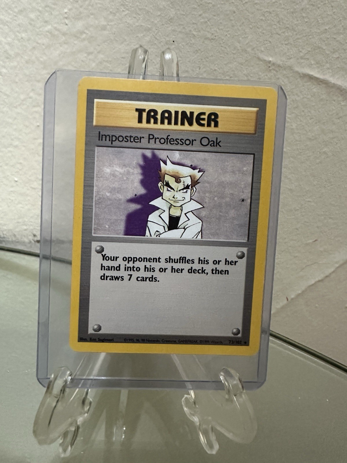 Pokémon TCG Trainer Imposter Professor Oak Base Set 73/102 Rare Vintage 1999 LP