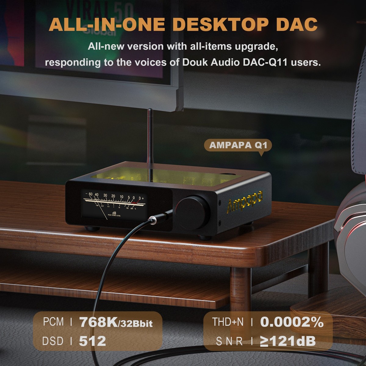 HIFI ESS9039+AK4493 Bluetooth Desktop DAC Hi-Res Audio Converter