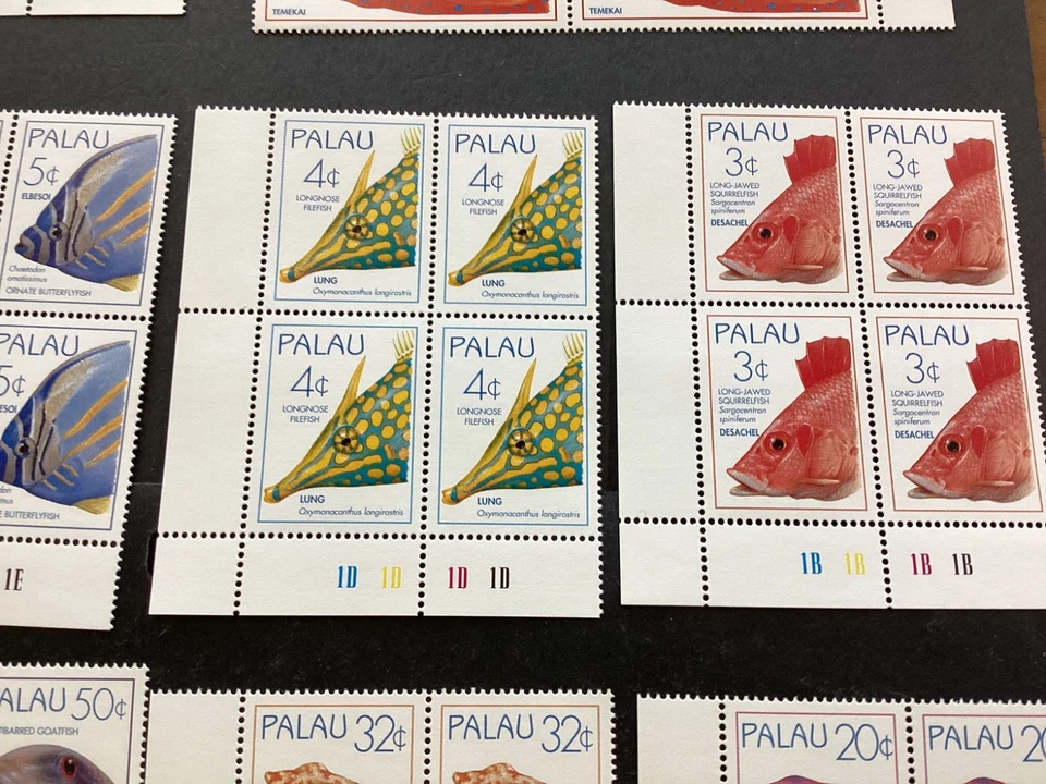 ICOLLECTZONE US Palau 351-365 Juego de Bloques de Placas peces XF NH (A500a) Foto 3 de 4