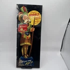 Vintage Original Model's Tobacco Cigar Store Indian Painted Tin Sign Tobacciana