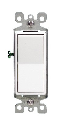 Leviton 15 Amp, 120/277V Decora Rocker 3-Way AC Quiet Switch, 5 Pack, White