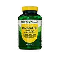 Spring Valley Extra Virgin Coconut Oil Supplement 1,000 mg 90 Count Softgels