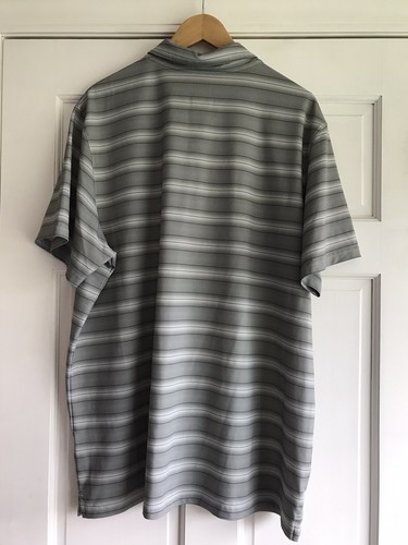 D30 Nike Rally Sphere Gray Striped Polo Shirt Mens XXL - Picture 3 of 3
