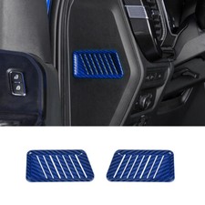 Cubierta de salida de ventilación de aire lateral del tablero de instrumentos para Ford F-150 21-24 fibra de carbono azul