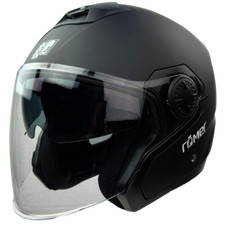 Römer RR10901 Jethelm Schwarz Matt mit Sonnenblende - Motorradhelm XS-XXL