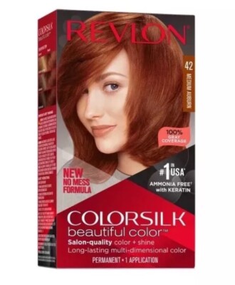 Revlon Colorsilk Beautiful Color Permanent Hair Single Pack, 42 Medium Auburn 