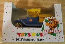 1993 Ertl Toys R Us 1918 Runabout Die Cast Bank Mib