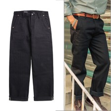 Red Tornado Black Selvage Denim Officer Chino Loose Fit Vintage Style Men Jeans