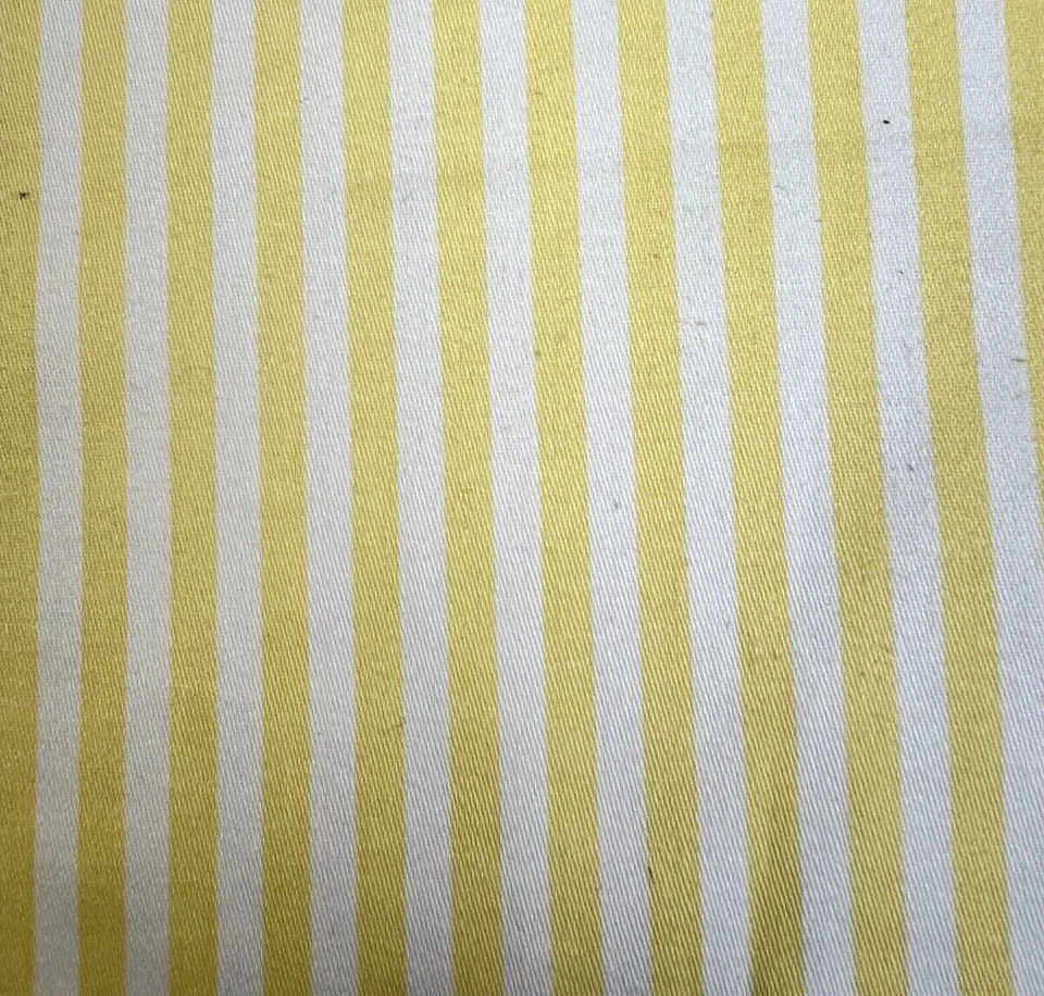 Yellow And White Stripe Fabric Decorator Weight 21" x 55" Cotton Remnant Sewiing - Image 2 of 4