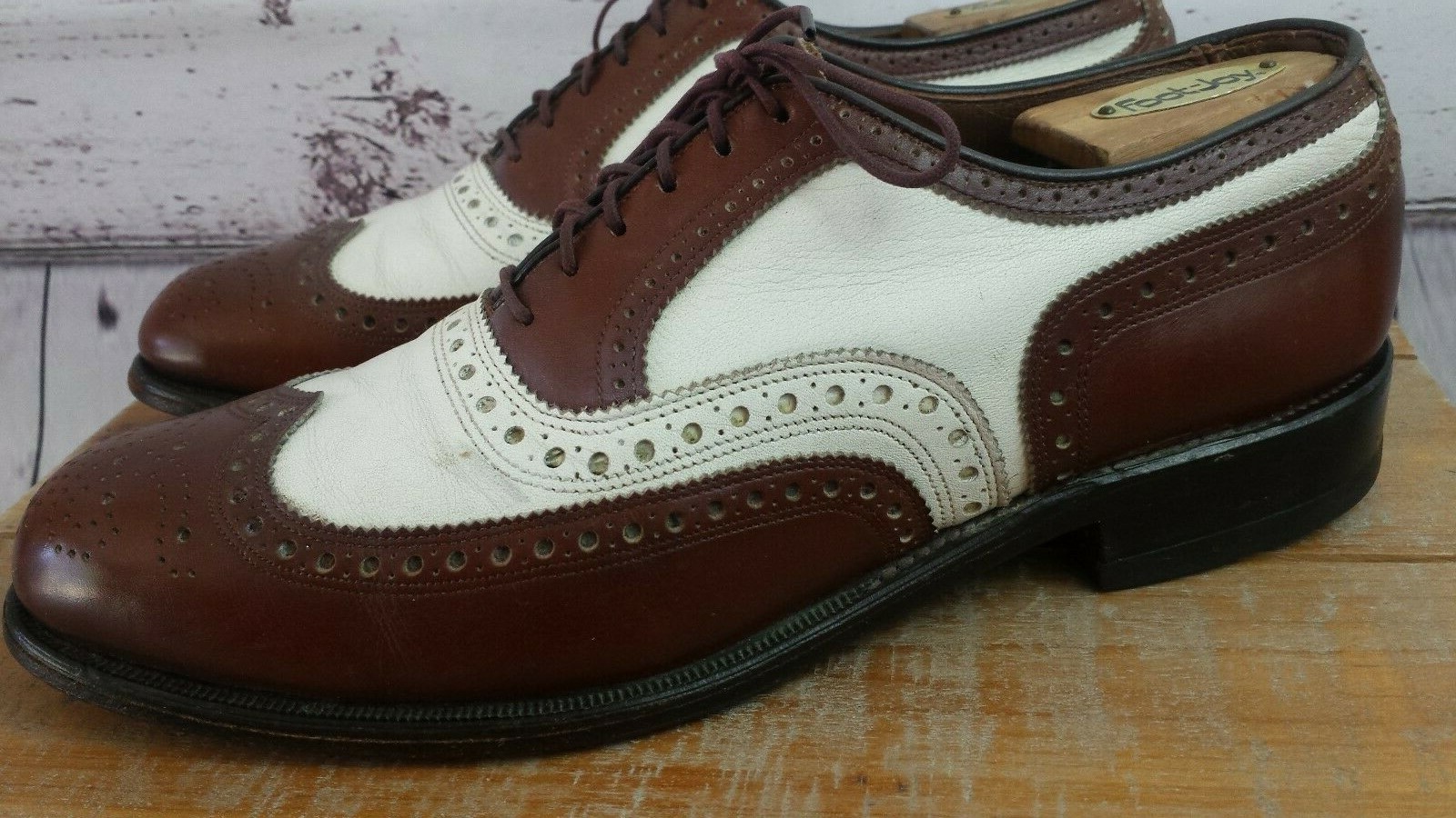 Allen Edmonds Broadstreet tallas de hombre 9D Marrón y blancoo Zapatos Brogue extremos del ala completa Allen Edmonds Broadstreet tallas de hombre 9D Marrón y blancoo Zapatos Brogue extremos del ala completa