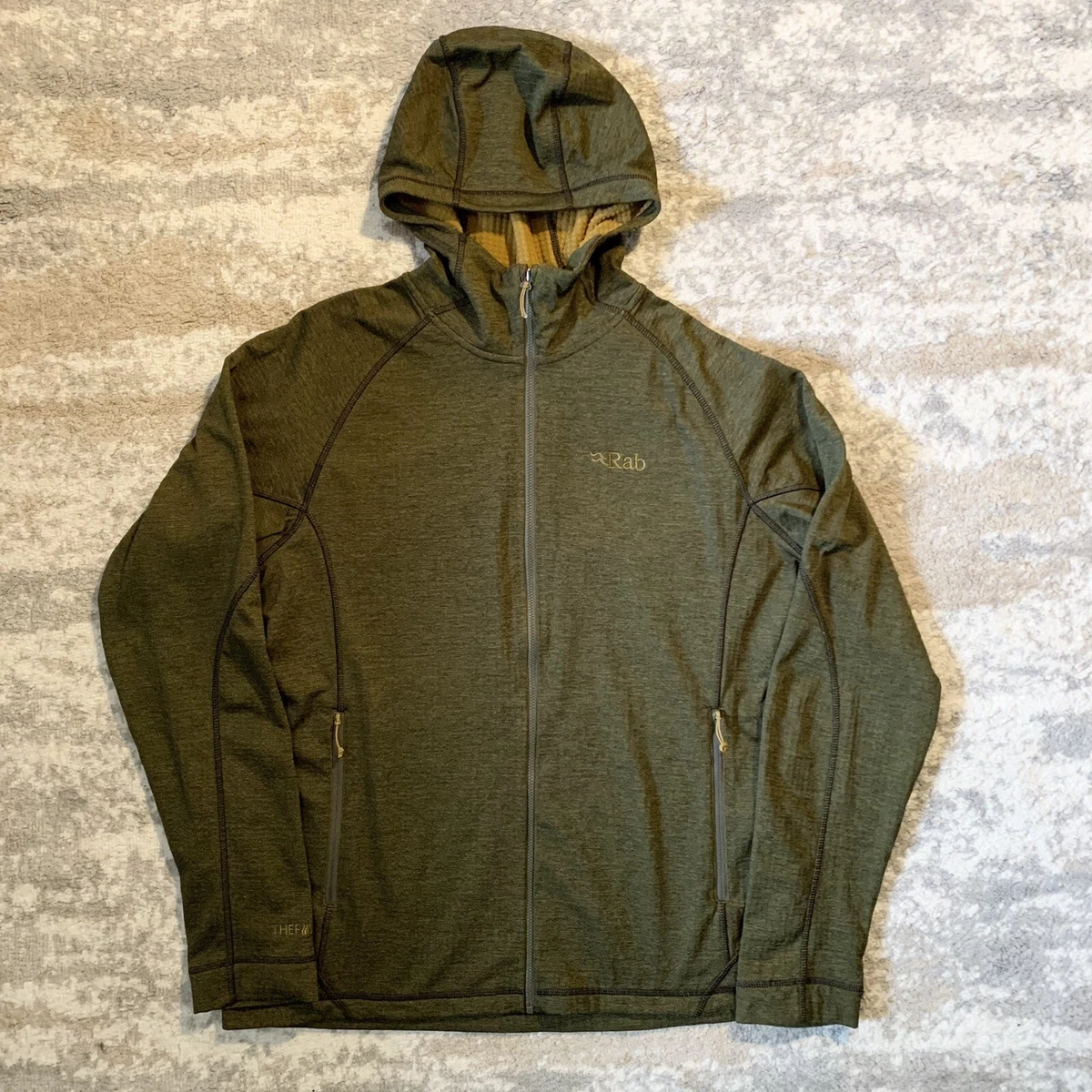 Rab Nucleus Hoody Fleece Jacket Mid Layer Insulated Thermic Large Khaki  Green | eBay