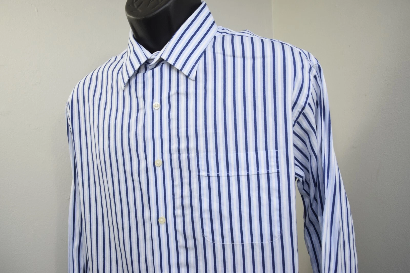Tommy Bahama Hawaiian Dress Shirt Striped Long Sleeve Mens Size 16.5 36/37 Large