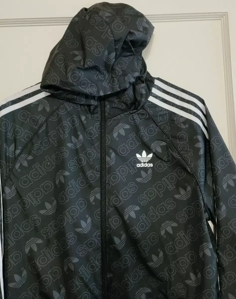 adidas originals Mono Windbreak Logo Hooded Jacket Men Medium