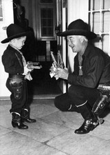 Cowboy William Boyd Hopalong Cassidy with child 5
