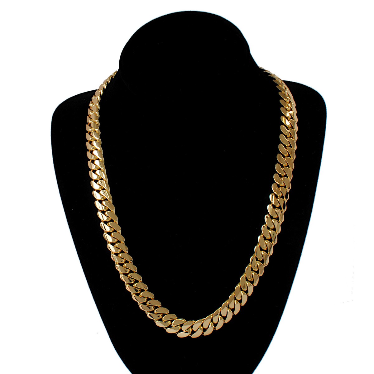 12MM Miami Cuban Link Chain 22 INCH Gold Over Sterling
