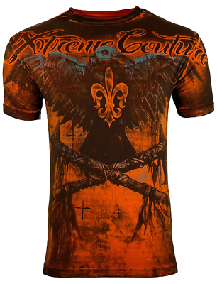 #ad Xtreme Couture By Affliction Men#x27;s T shirt Darkside Biker Red Tattoo S 5XL $26.95
