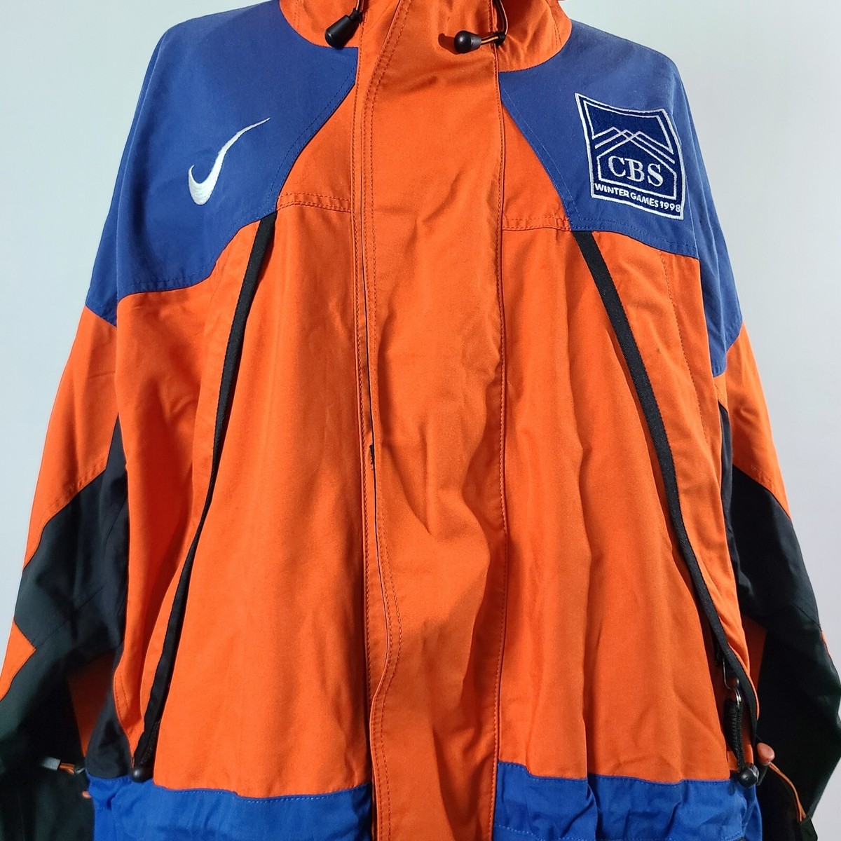VTG 1998 NIKE ACG CBS WINTER GAMES Orange BLUE STORM FIT VTG 1998 NIKE ACG CBS WINTER GAMES Orange BLUE STORM FIT
