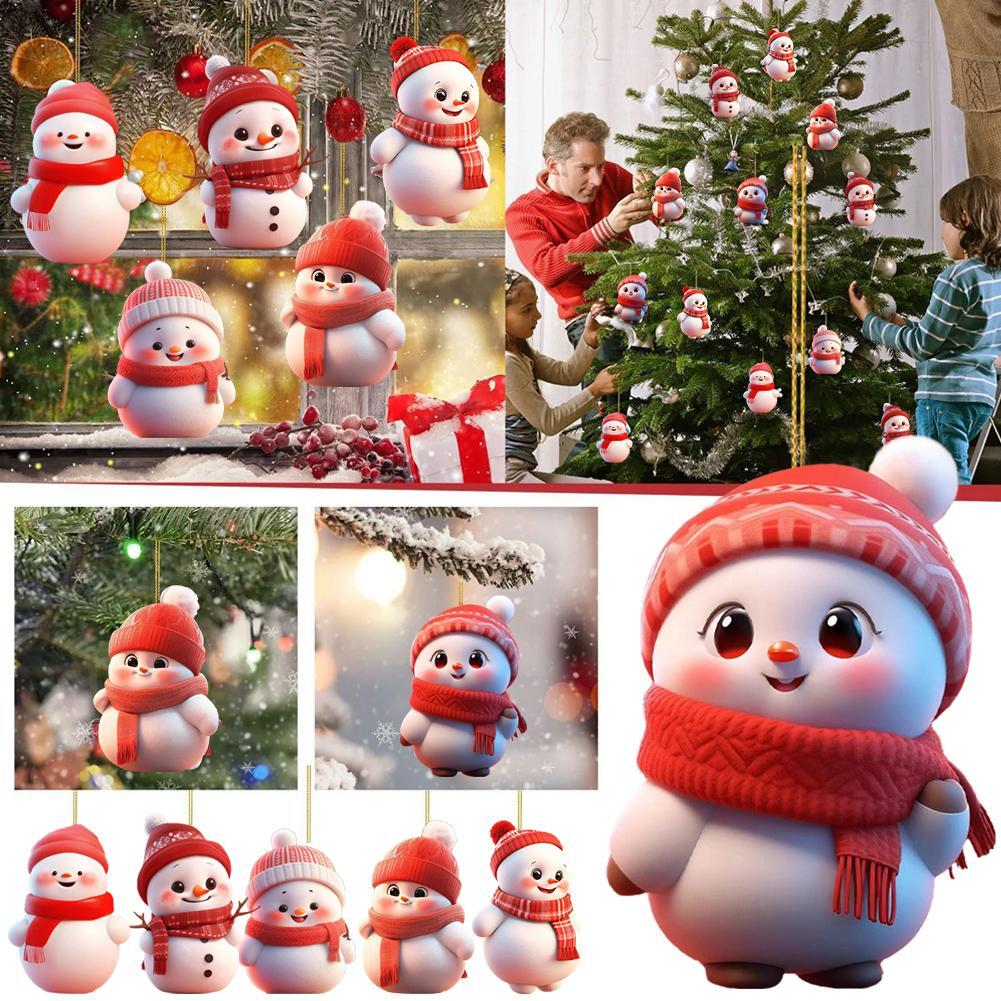 2D Christmas Snowman Decorative Ornament Christmas Character Pendant Decoration`