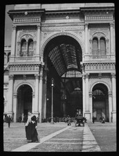 DIE GALERIE MILAN ITALIEN UM 1910 ANTIK Magische Laterne Dia FOTOGRAFIE