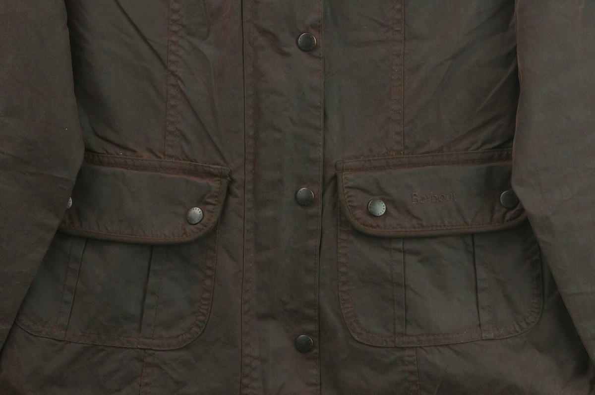 Ladies Barbour Utility Waxed Jacket Rustic Brown UK 12 L1094