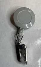 10 Pack) Badge Holder Retractable Reel with 28” Nylon Cord, Metal Hook And Clamp