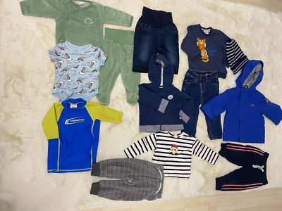 Paket (13) Kinder Sachen Jungen 13 Stück + Zara Lederschuhe Größe 18,Größe 68/74