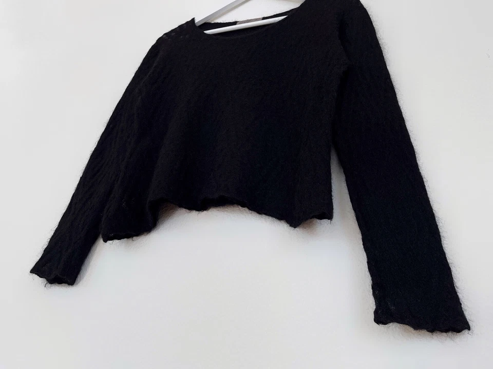 Suéter Recortado Vintage Archive YOHJI YAMAMOTO Lana Nylon Negro Talla L Foto 3 de 4