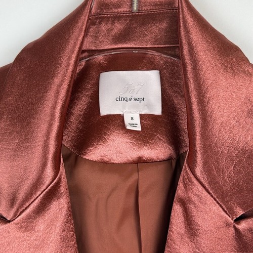 Cinq a Sept Karis Crinkled Satin Blazer in Kupfer Größe 8 - Bild 8 von 15