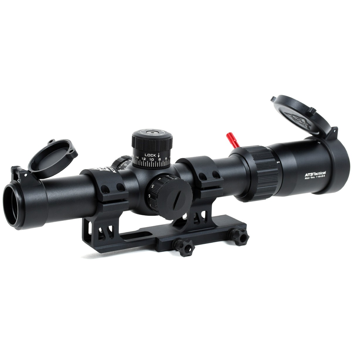 AT3 Red Tail Rifle Scope with Illuminated BDC Reticle - 1-4x24 or