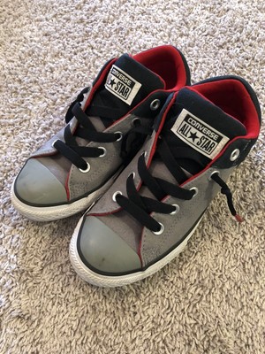 red and grey converse