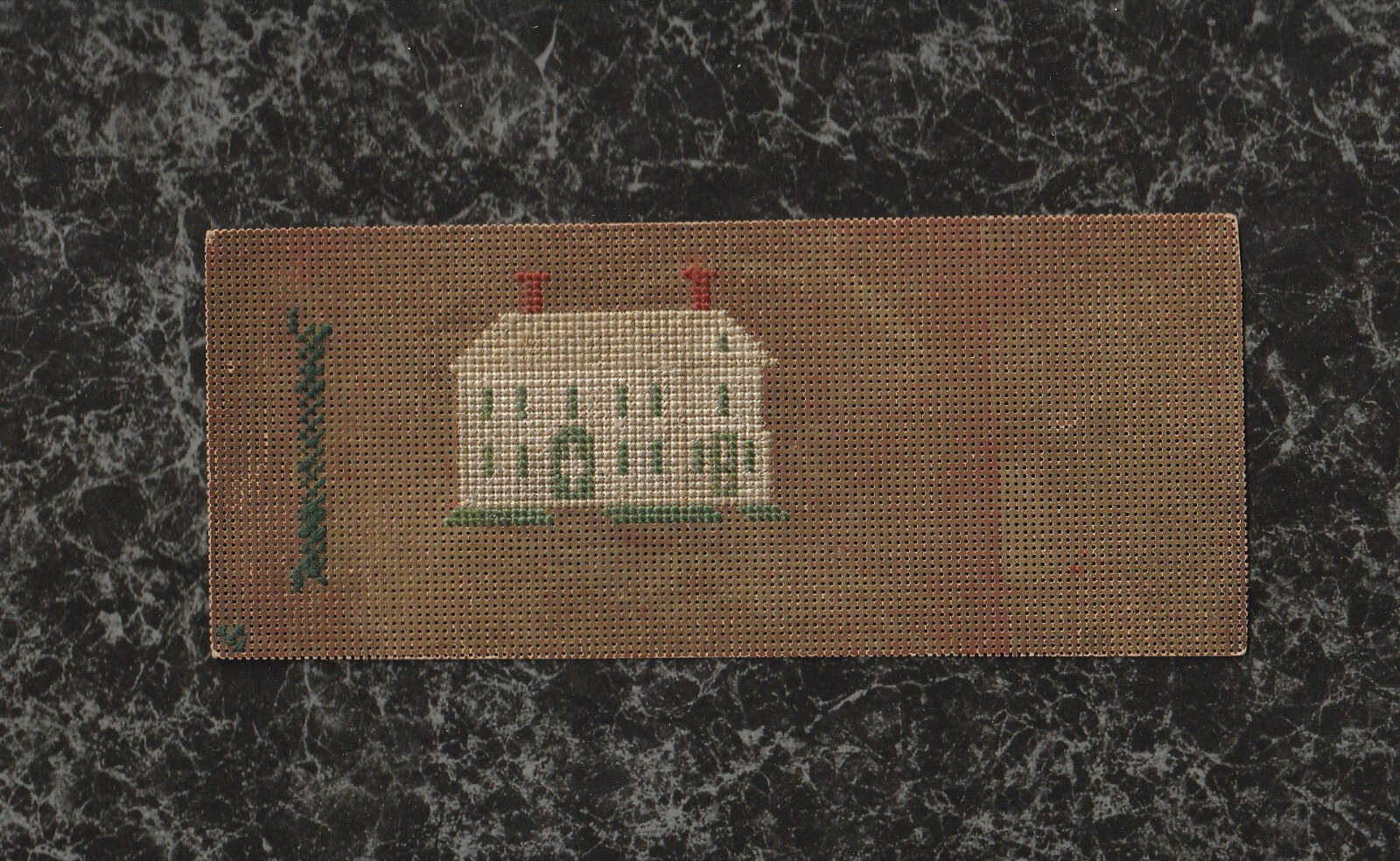 Gilded Victorian Era Punch Paper Embroidery 'Card Work' House 5.25 x 2.