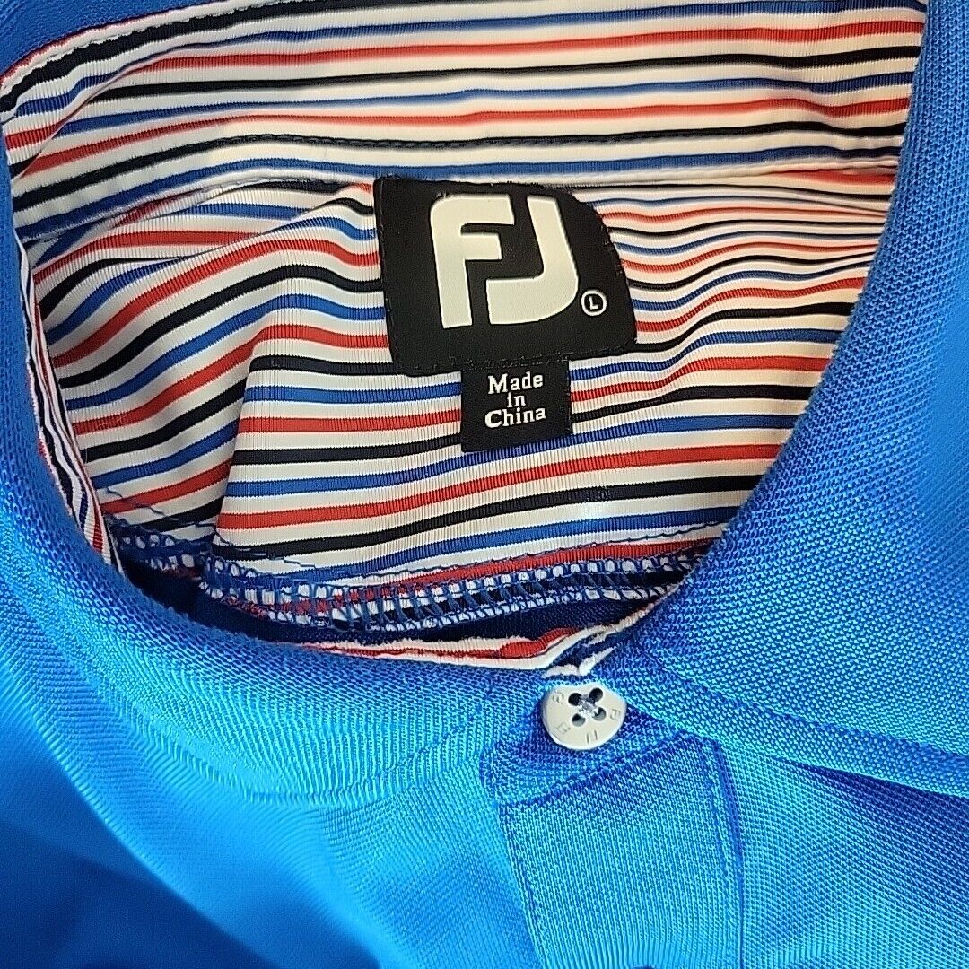 FootJoy FJ Golf Polo Shirt Men Large Blue Short S… - image 8
