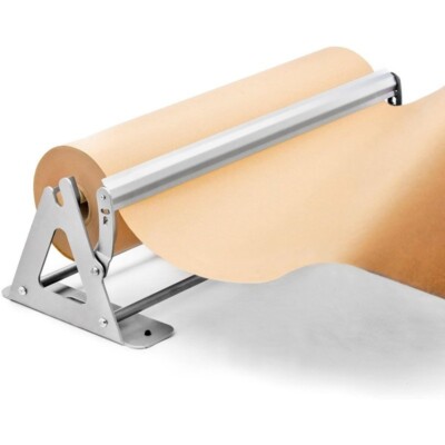 24 Inch Paper Roll Dispenser and Cutter - Heavy-Duty Wall Mountable