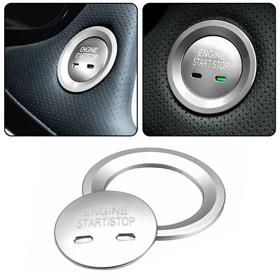 Silver Keyless Ignition Switch Start/Stop Trim Cover Surrounding Ring For GMC
