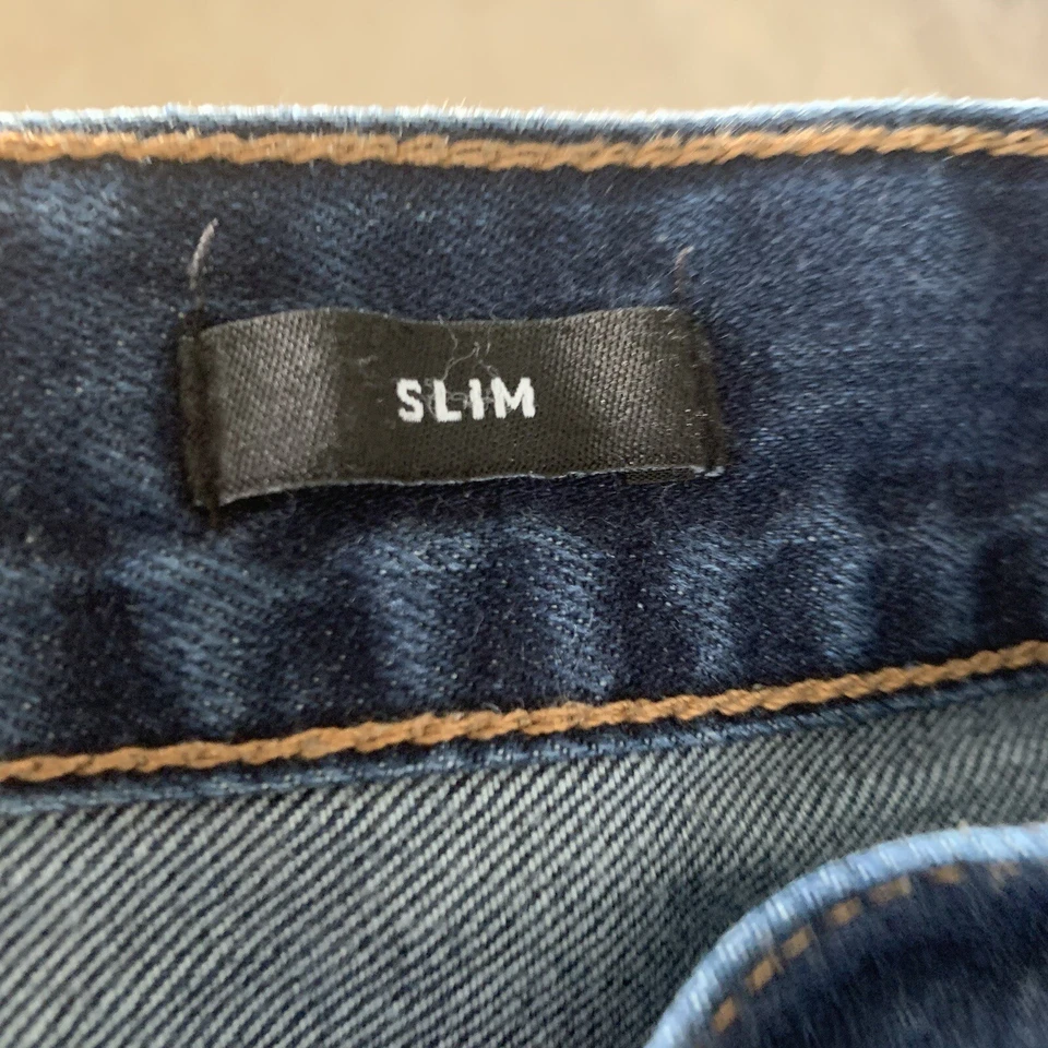 Jeans masculino J CREW Mercantile 34 azul ajuste fino 100% algodão jeans tamanho 34x30 real - Imagem 4 de 4