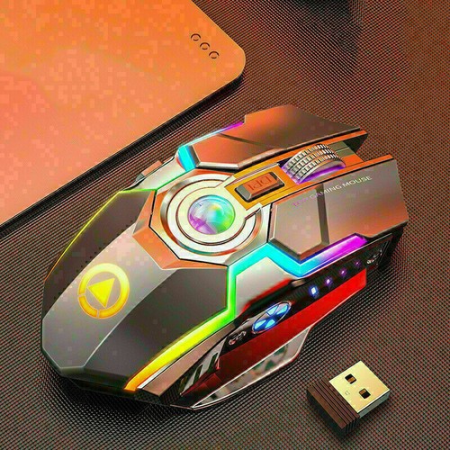 Souris Gaming Sans Fil A5 Rechargeable Silencieuse Ergonomique 7 Touches RGB Souris Rétroéclairées - Photo 14/14