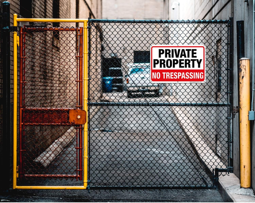 Private Property No Trespassing Metal Sign (4 Pack), 10 X 7 Inches Rust Free .04 - Picture 5 of 12