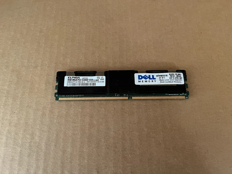 ELPIDA 8GB 4RX4 PC2 5300F-555 SERVER MEMORY EBE82FF4A1RQ-6E-E I4-5(3) - Image 4 of 4