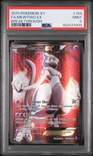 Pokemon Mewtwo EX Breakthrough Full Art 158/162 PSA 9 Mint