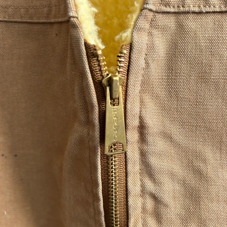 Carhartt 70s Vest Mens Workwear Sherpa Lined Chore Utility Sleeveless Jacket - Image 4 of 4