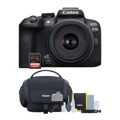 Canon EOS R10 Mirrorless Camera RF-S 18-45mm Lens Kit Accessories Vlogger