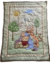 Vintage Winnie the Pooh Tigger Baby Quilt Blanket Comforter Puff Crib Classic