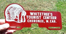 Original Vintage 1950s Whitetree Tourist Center Automobile License Plate Topper