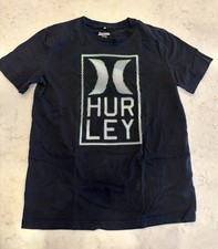 Hurley Youth Boy's Black Short Sleeve Hurley Graphic Print T-Shirt Size 14-16