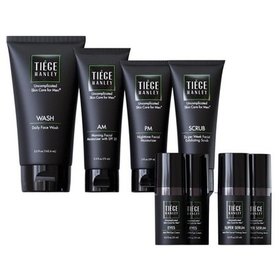 Skin Care Set Men 6 Piece Anti Aging Routine Level 3 Tiege Hanley Large System