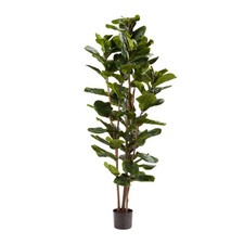 Artificial Fiddle Leaf Fig Tree 6ft Tall Faux Plant Natural Feel Leaves Indoor